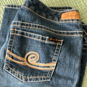 Stylish Blue Jeans with Orange Stitching Seven plus size 20